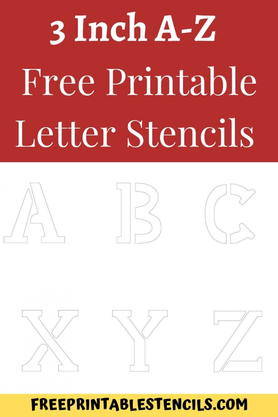 Free Printable  Inch Letter Stencils A-Z