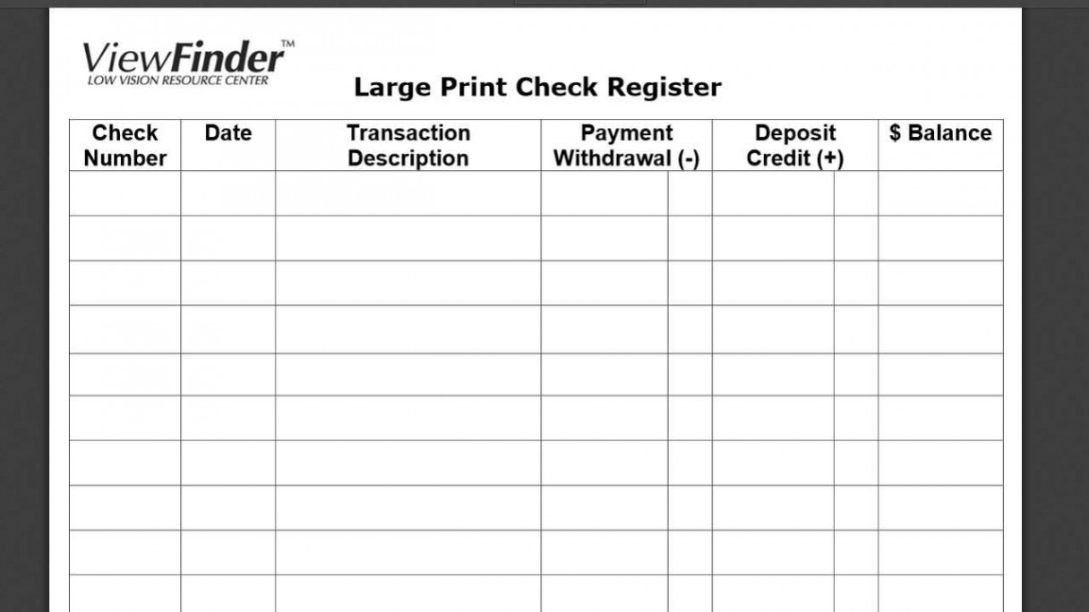 Free Printable Large Print Check Register http