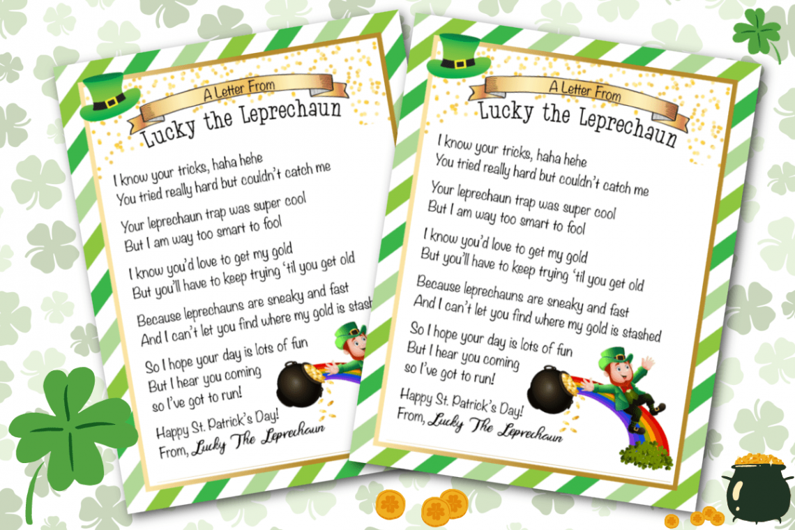 Free Printable Leprechaun Letter - Fun Money Mom