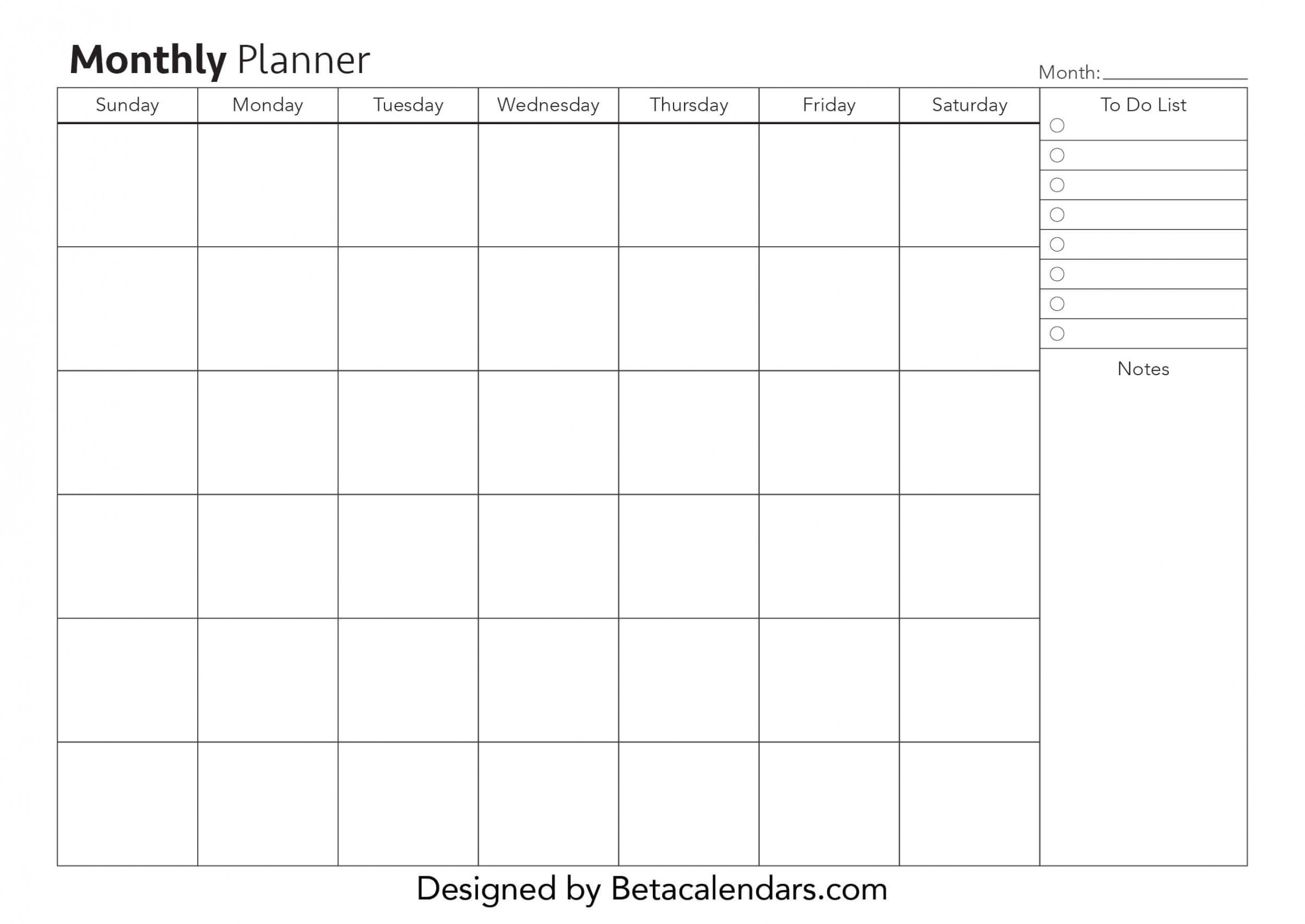 Free Printable Monthly Planner Templates