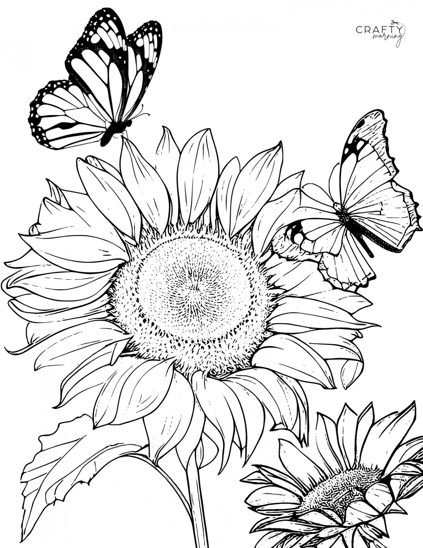 Free Printable Sunflower Coloring Pages - Crafty Morning