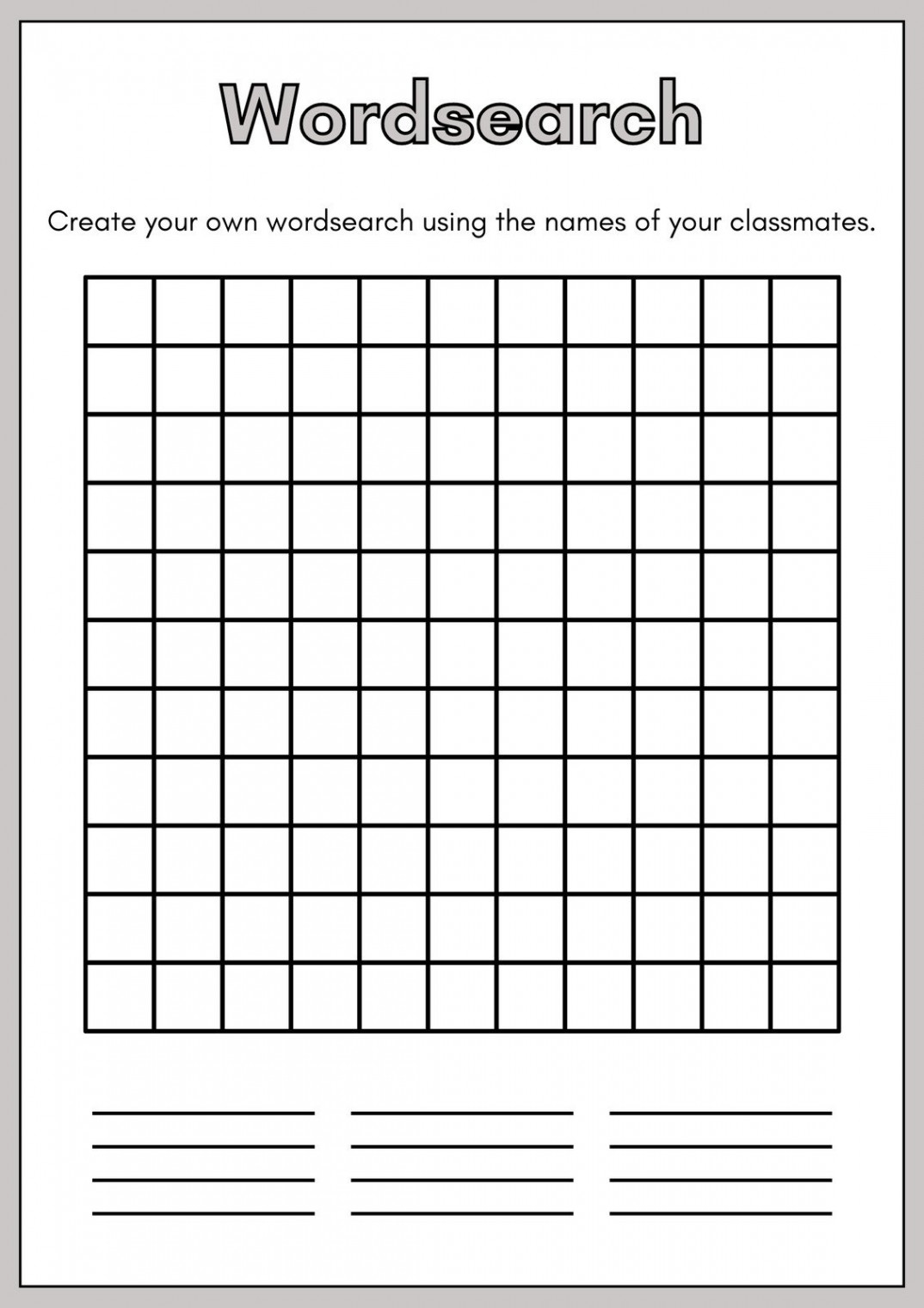 Free printable word search worksheet templates  Canva