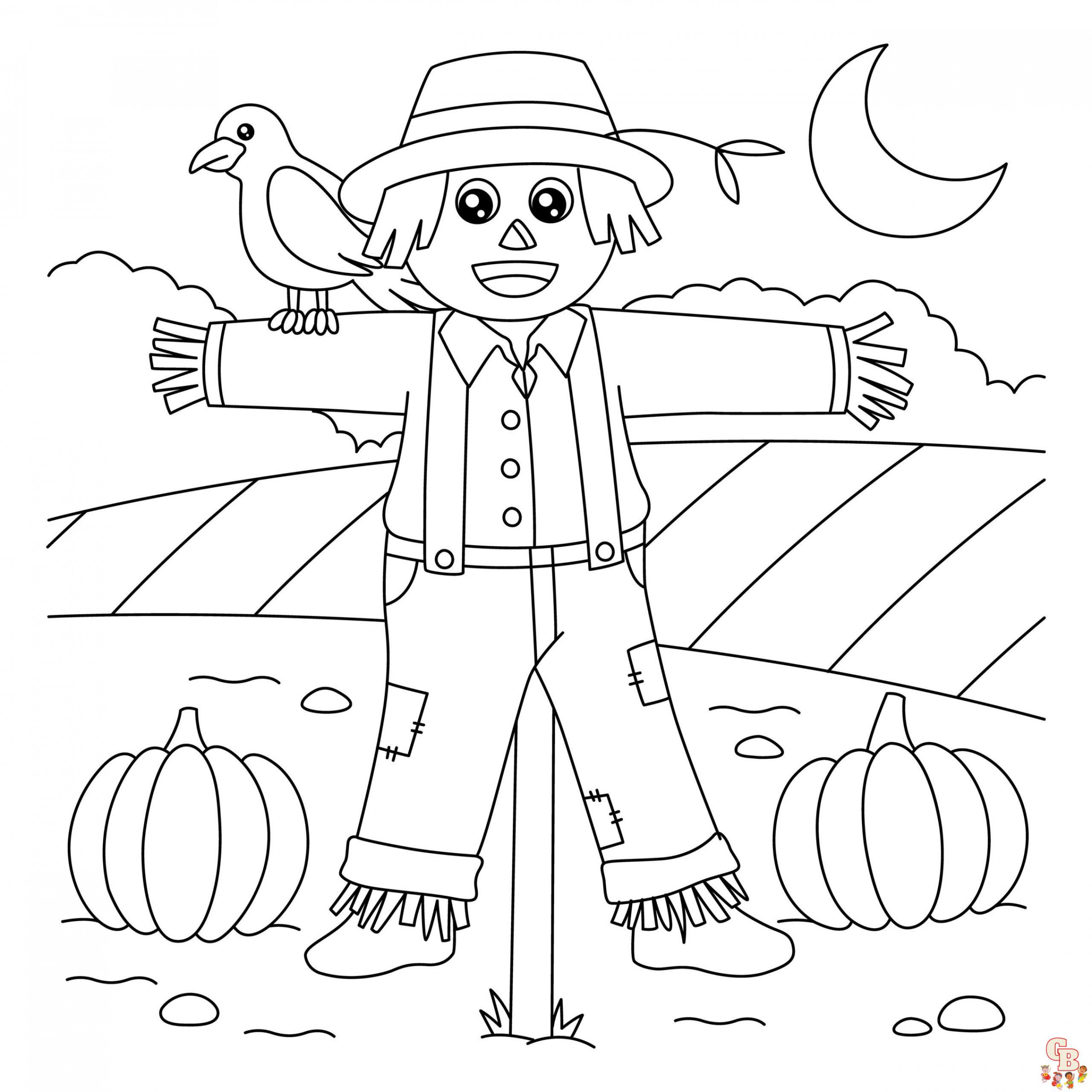 Free Scarecrow Coloring Pages Printable for Kids  GBcoloring