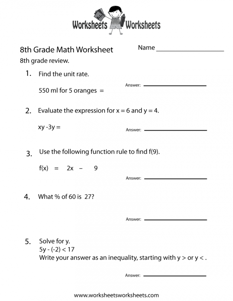 Free th grade worksheets  Two ways to print this free th grade