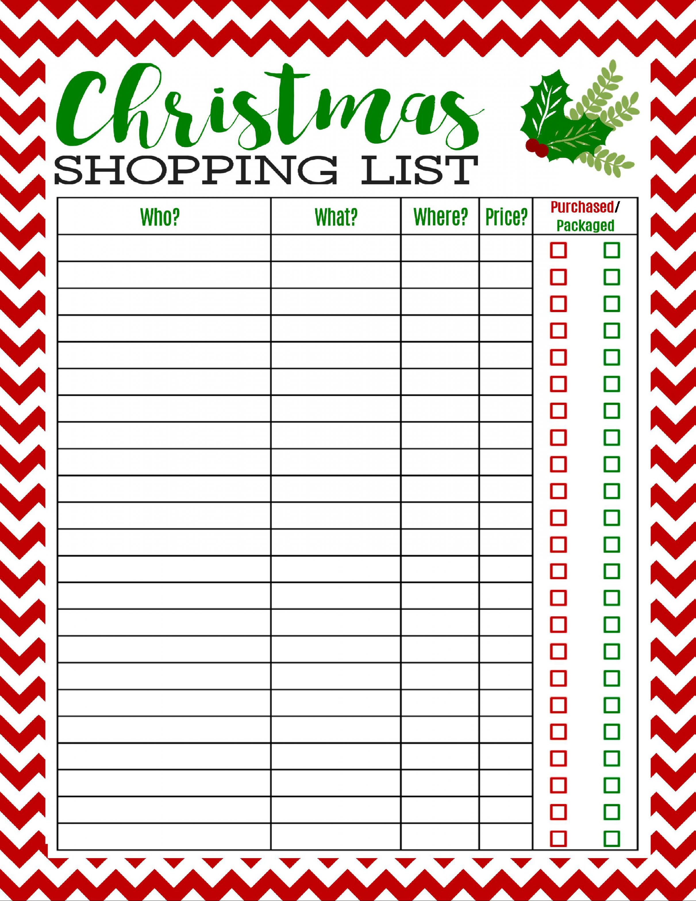 Freebie Printable Christmas Shopping List - Mom  Real