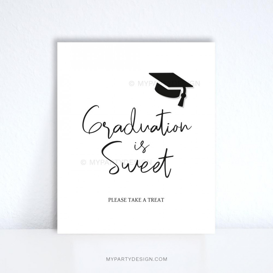 Graduation is Sweet Sign, Printable PDF - My Party Design