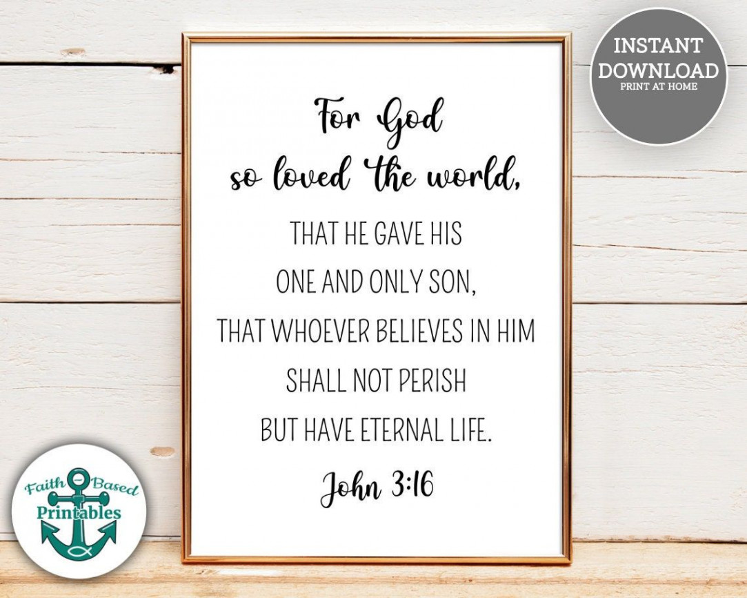 John : Scripture Printable for God so Loved the World - Etsy