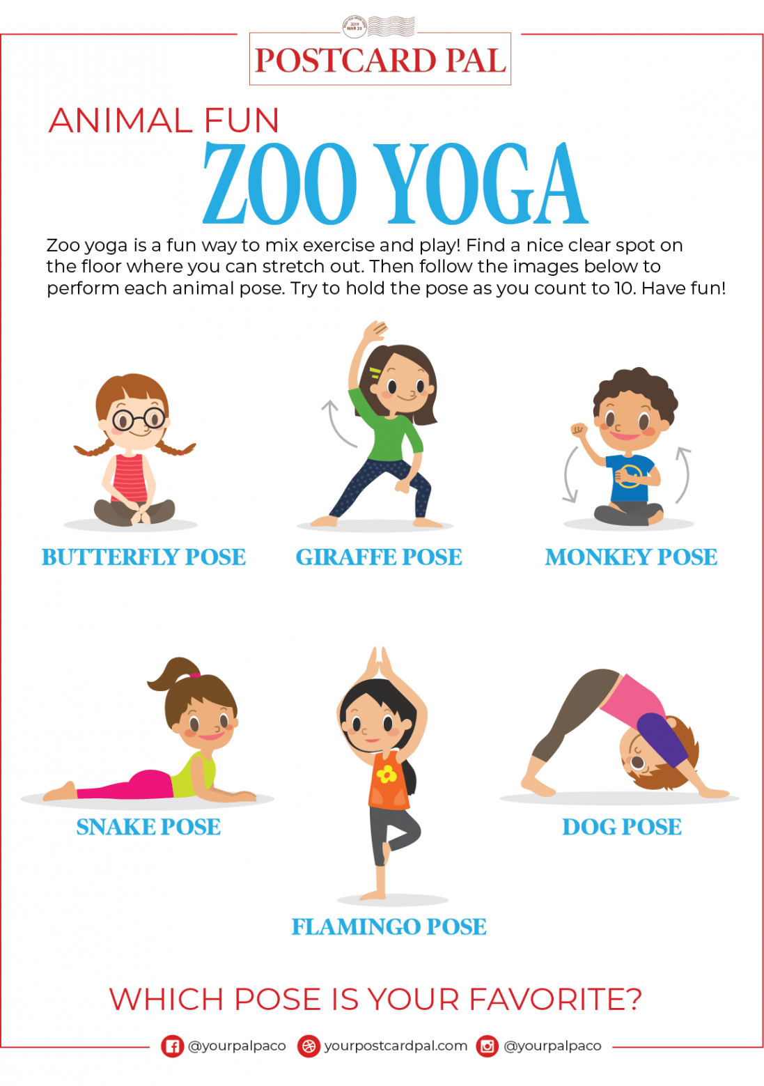 Kids Animal Yoga Poses - Healthy Kid Exercise Activities for FREE