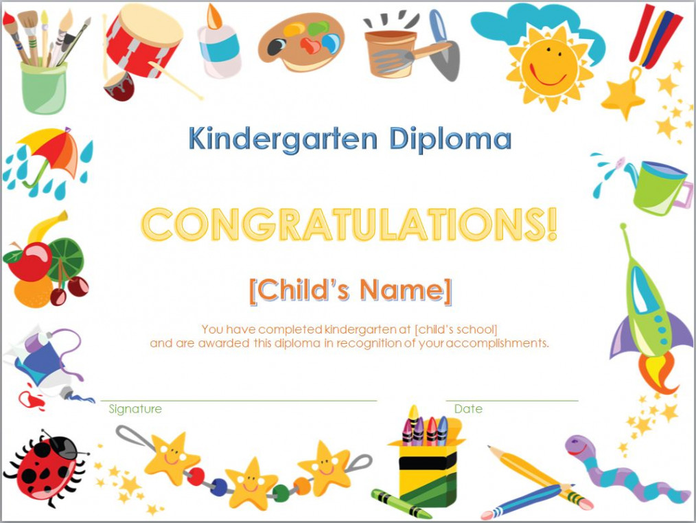 Kindergarten Diplomas Template Printable Free - Printable