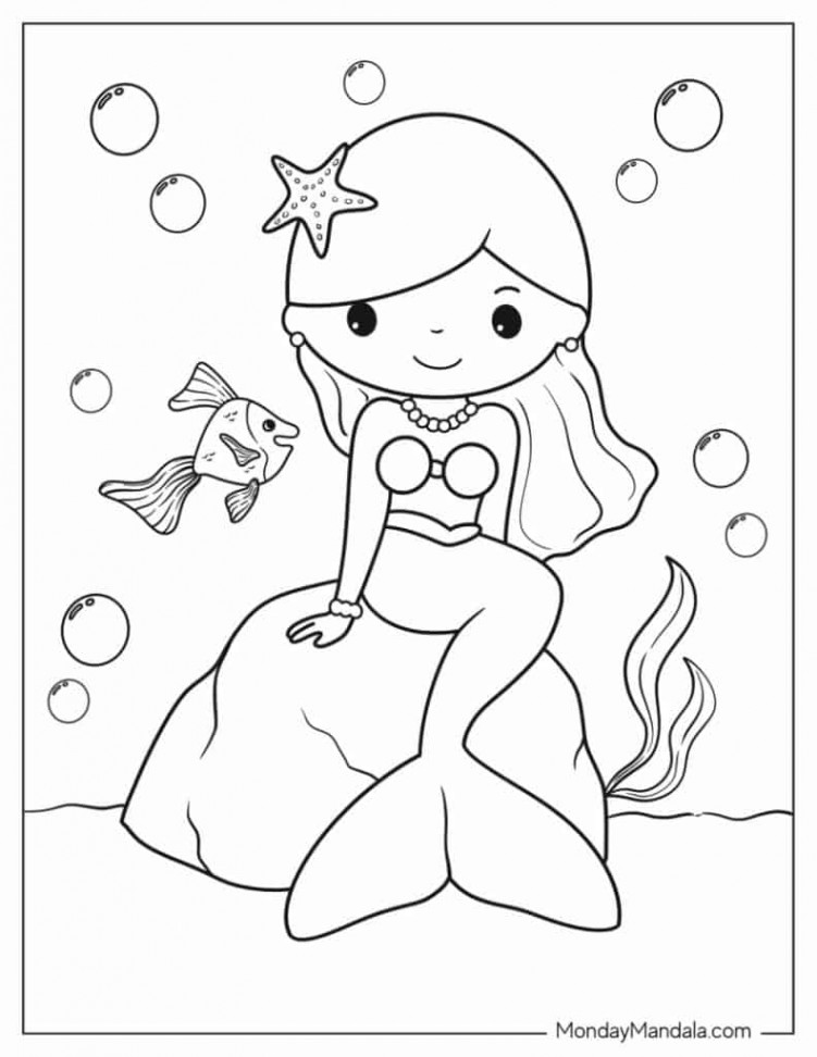 Mermaid Coloring Pages (Free PDF Printables)