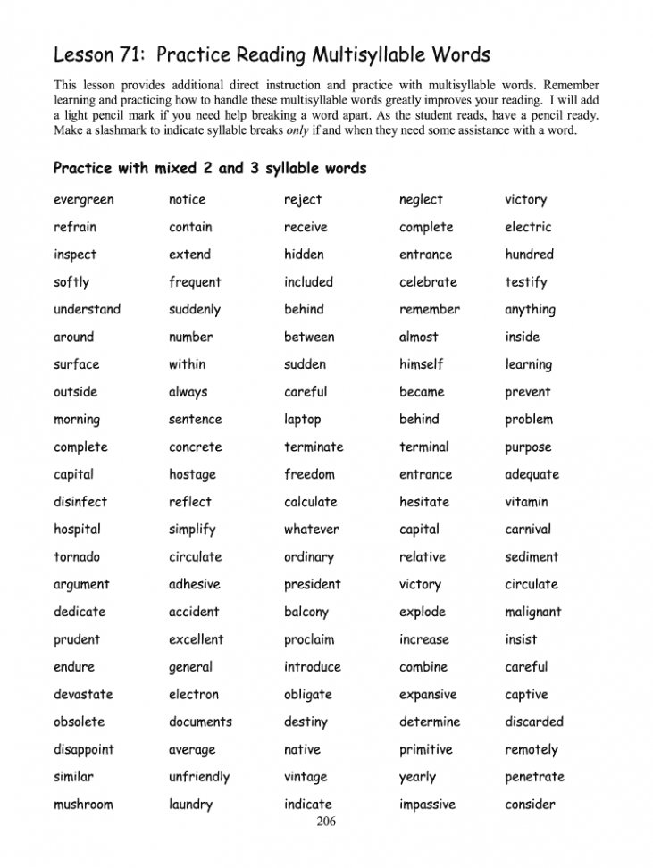 Multisyllabic Word List Pdf - Fill Online, Printable, Fillable