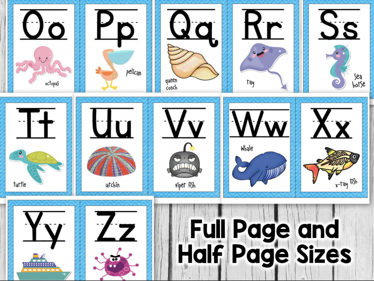 Ocean Under the Sea Alphabet Posters