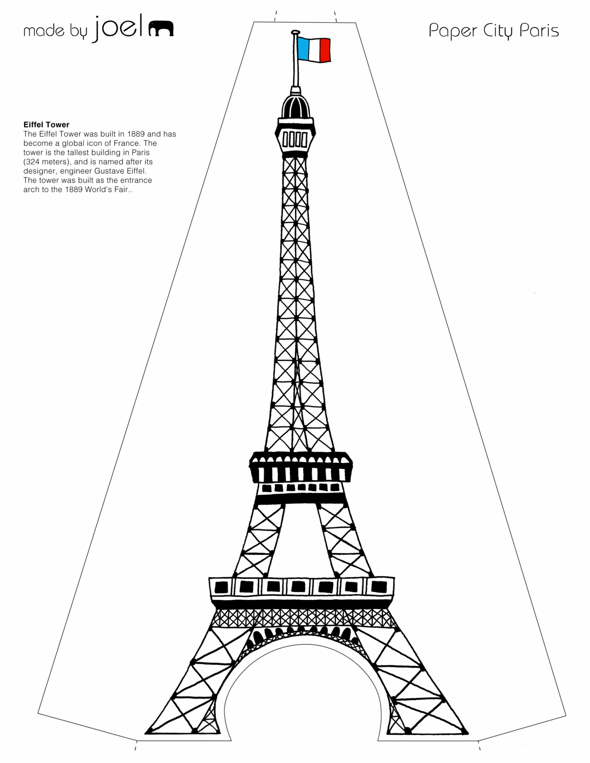 Paper City Paris Eiffel Tower Template – Made by Joel