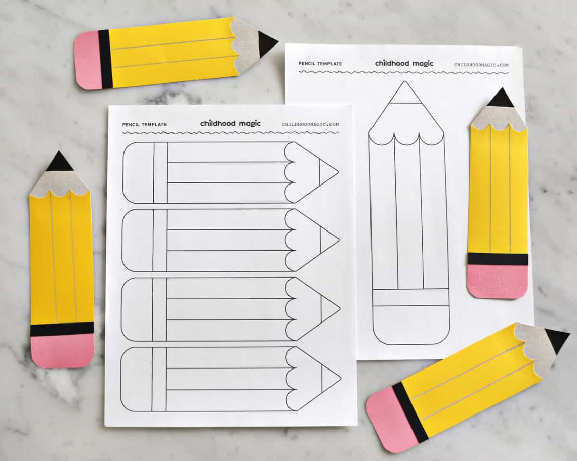 Pencil Template - Free Printable Outline - Childhood Magic