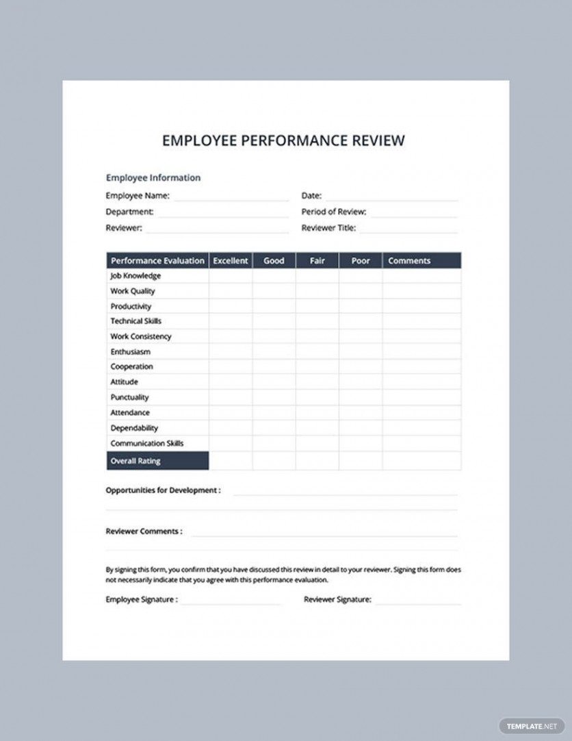 Performance Evaluation Template - Download in Word, Google Docs