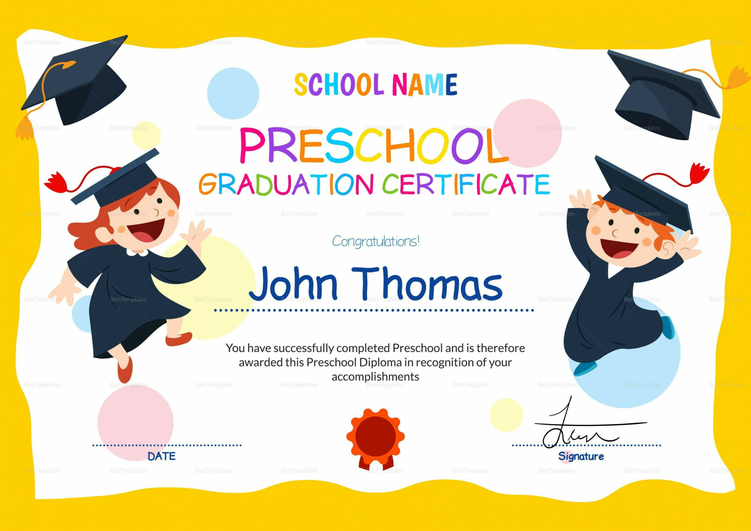 + Preschool Certificate Templates - PDF