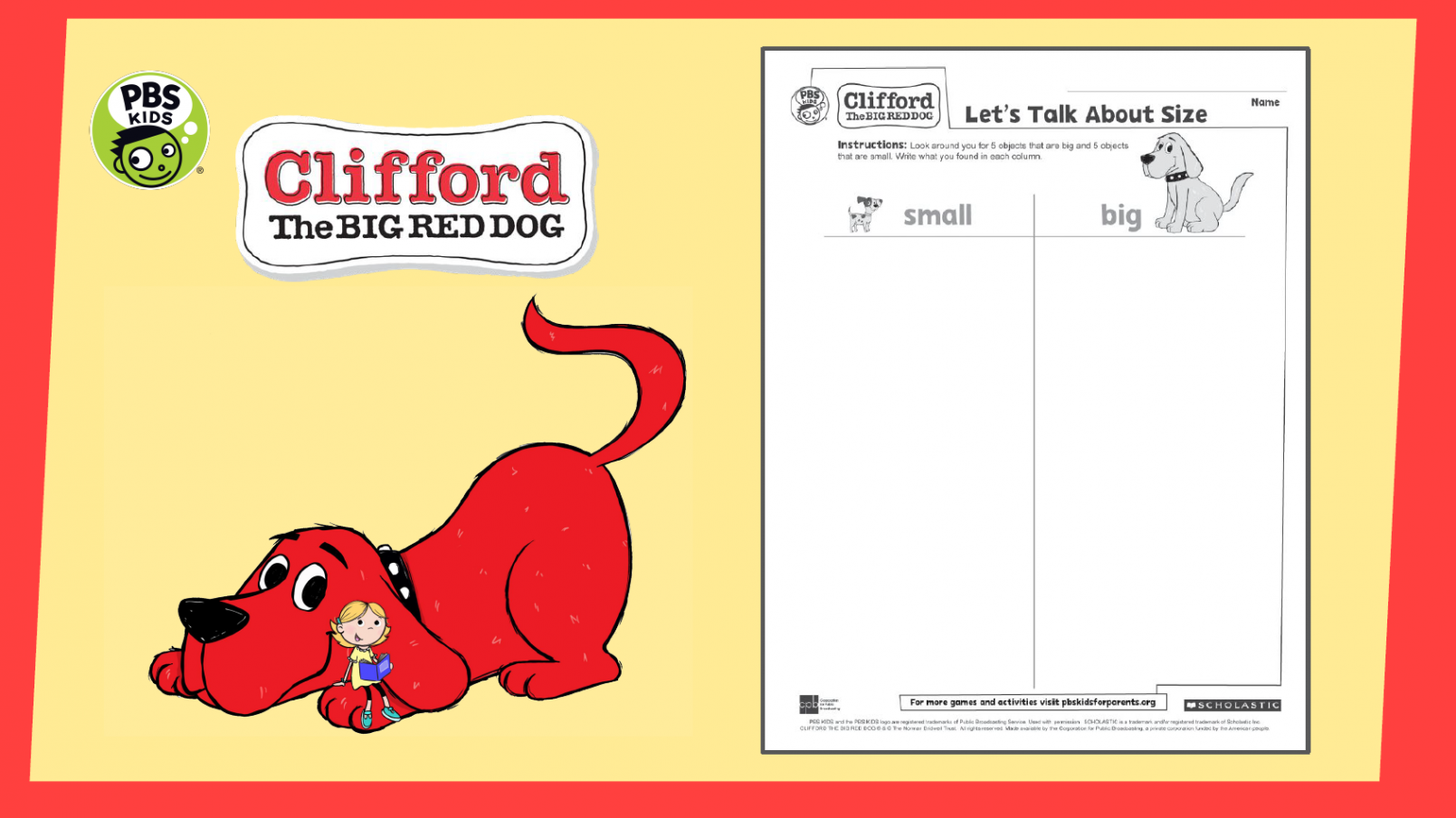 Printable Activities  Clifford the Big Red Dog  PBS LearningMedia