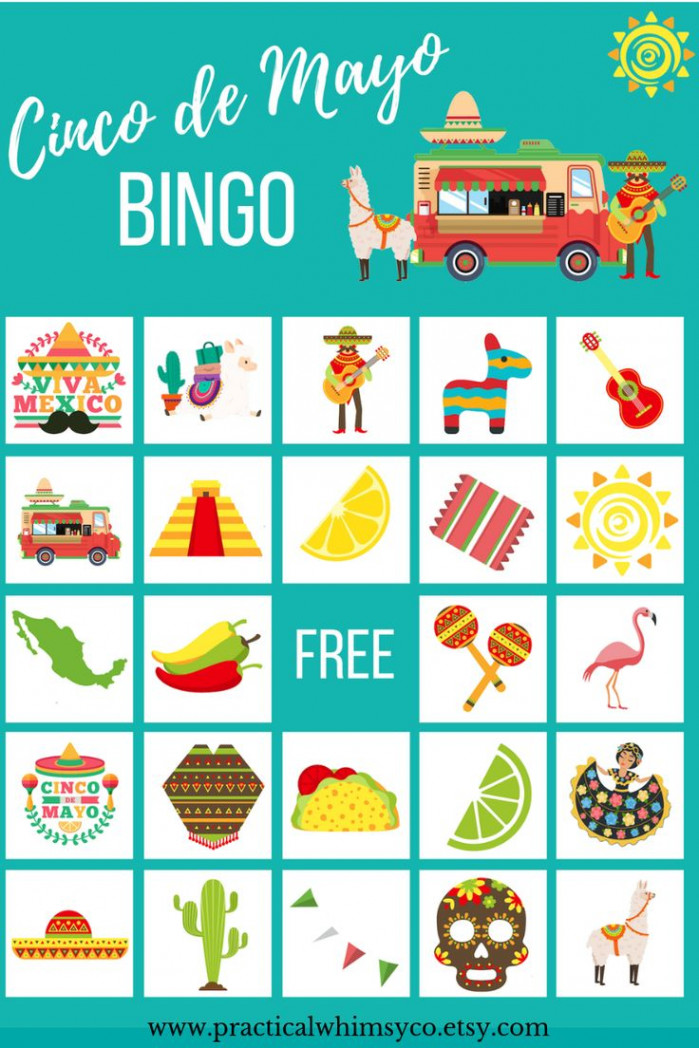 Printable Cinco De Mayo BINGO Cards Mexican Party Digital - Etsy