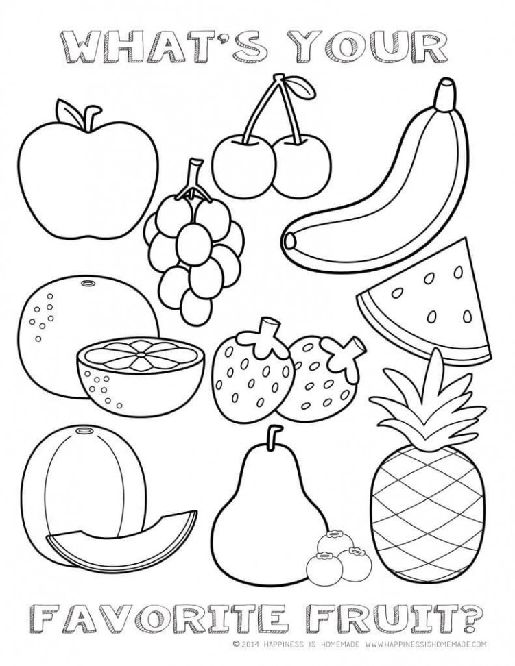 Printable Healthy Eating Chart & Coloring Pages  Fruit coloring