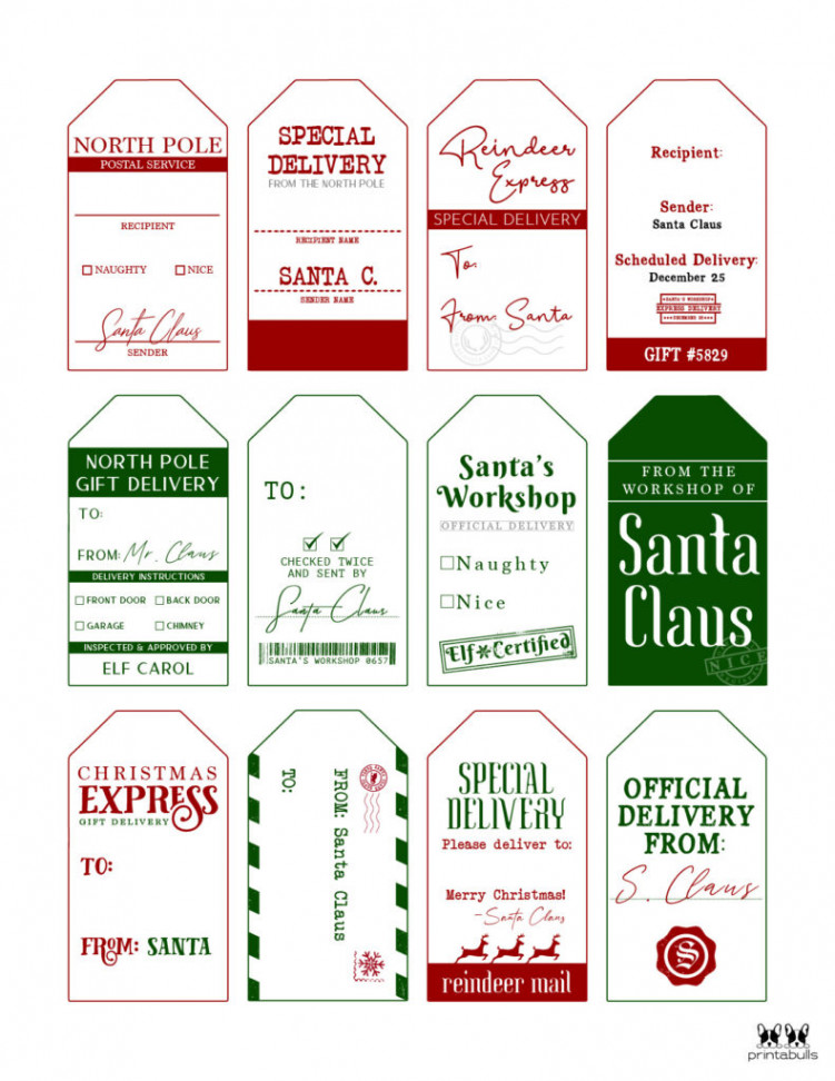 Printable Santa gift tags - The Organised Housewife