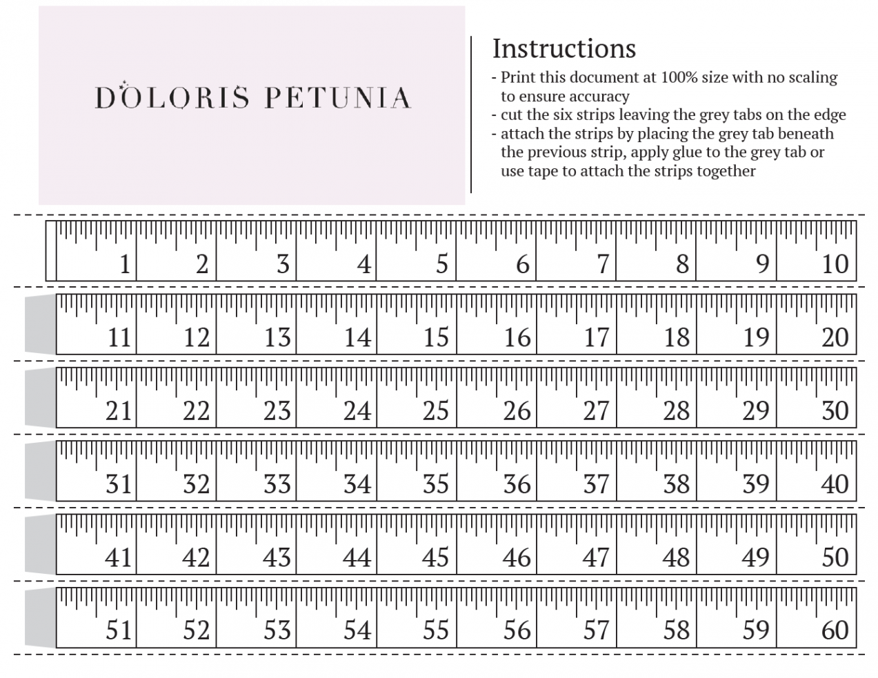 Printable Tape Measure — Doloris Petunia