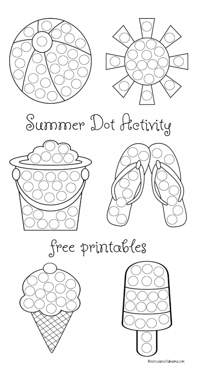 Summer Dot Activity Free Printables - The Resourceful Mama