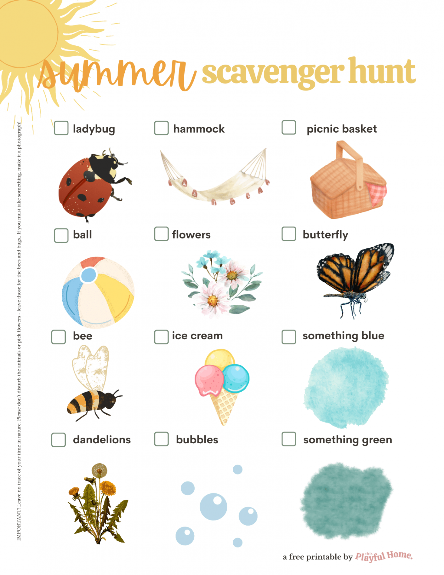 Summer Scavenger Hunt: Two Free Printables for Toddlers and