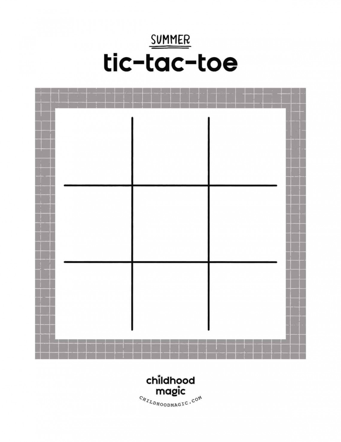 Summer Tic-Tac-Toe - Free Printable Game for Kids - Childhood Magic