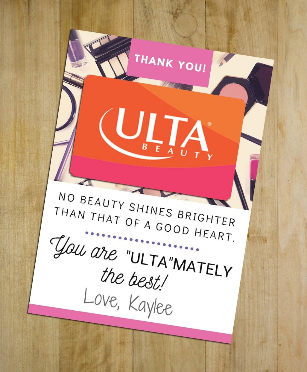 Teacher Appreciation Gift Printable Ulta Gift Card Holder