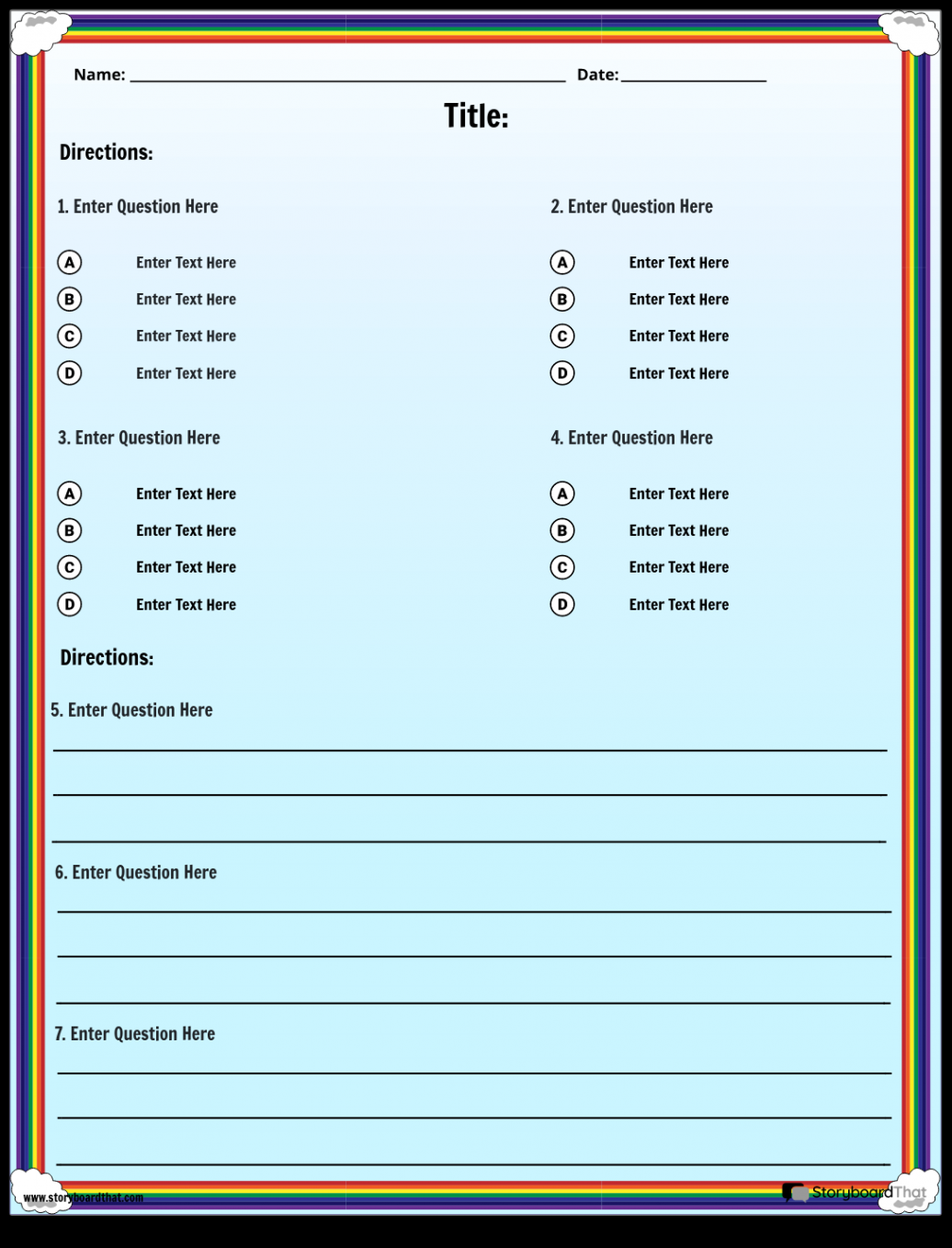 Test & Quiz Templates — Test & Quiz Maker  StoryboardThat