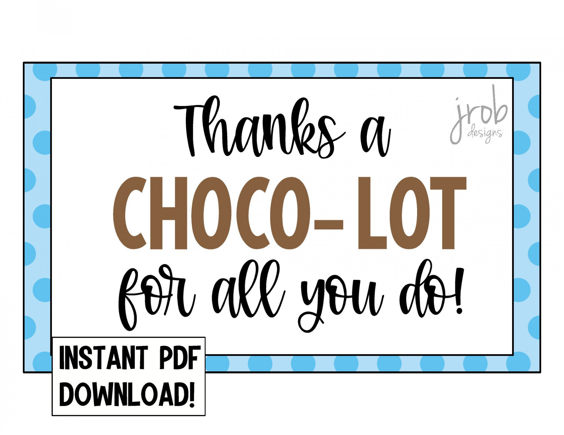 Thanks a Choco-lot Printable - Etsy