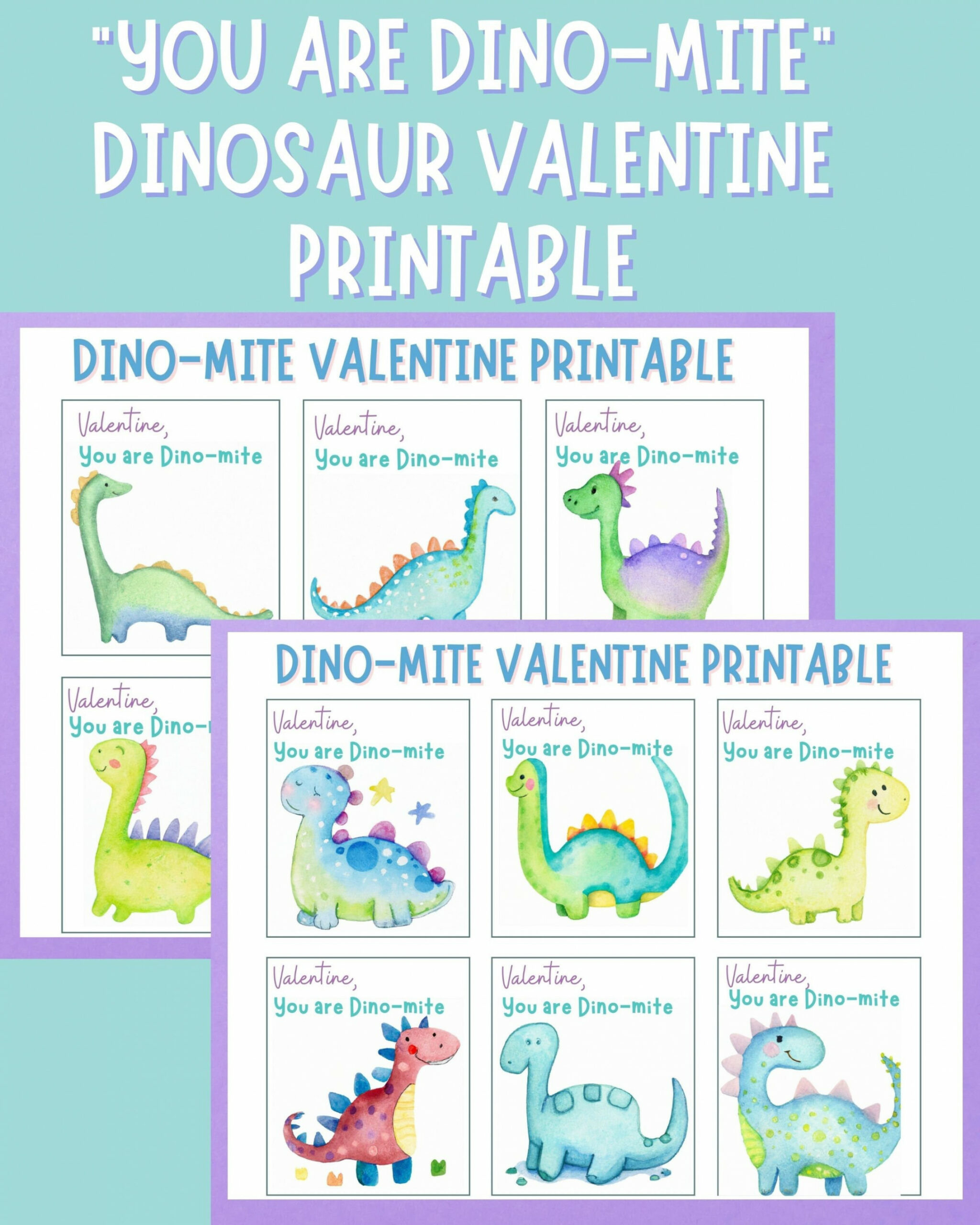 Valentine, You Are Dino-mite Valentine Printable,  Page Digital