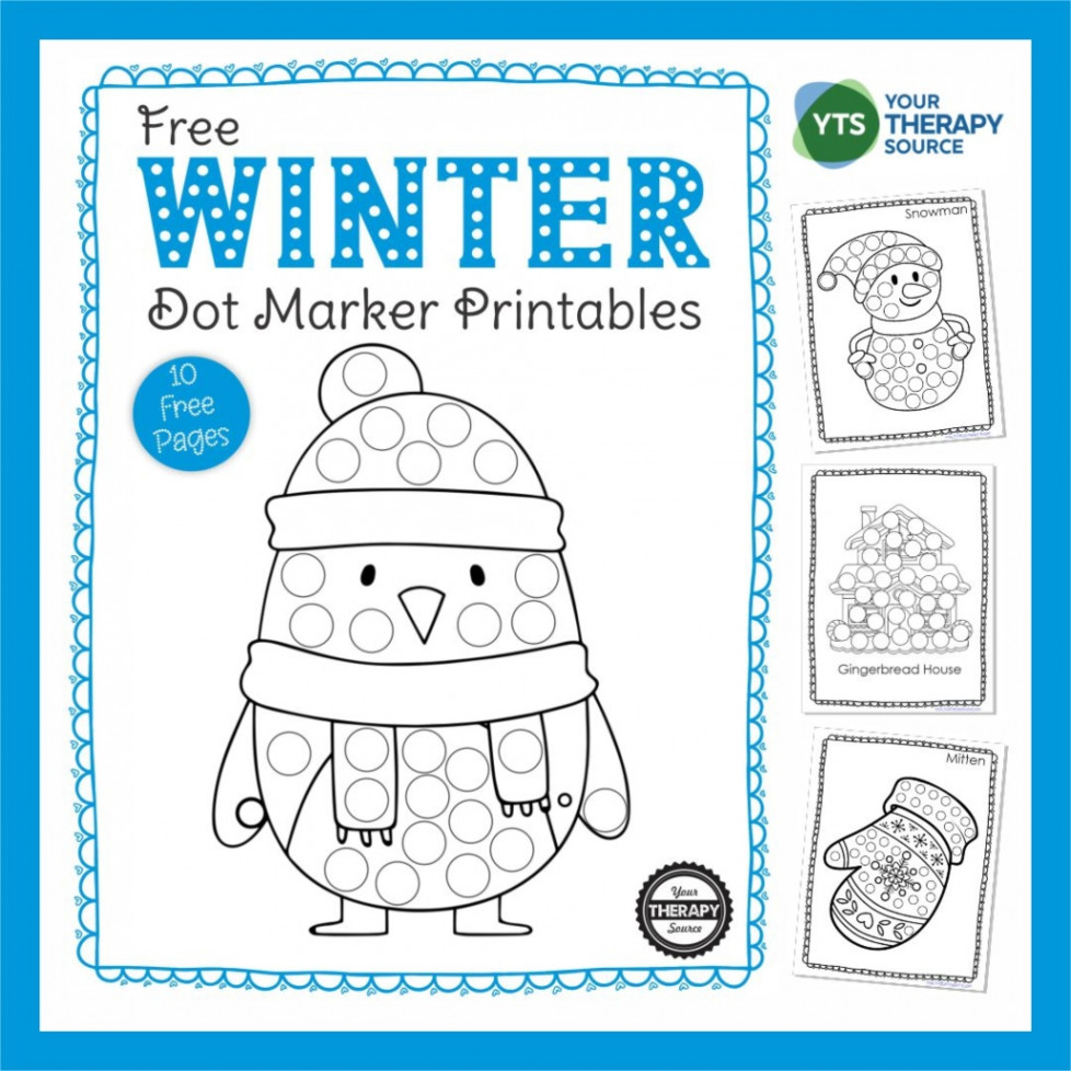 Winter Dot Art - Free Printable Packet - Your Therapy Source