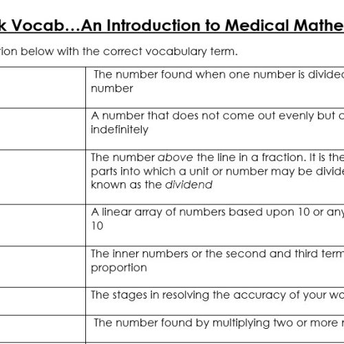 Best Medical Math Worksheets Pdf 12