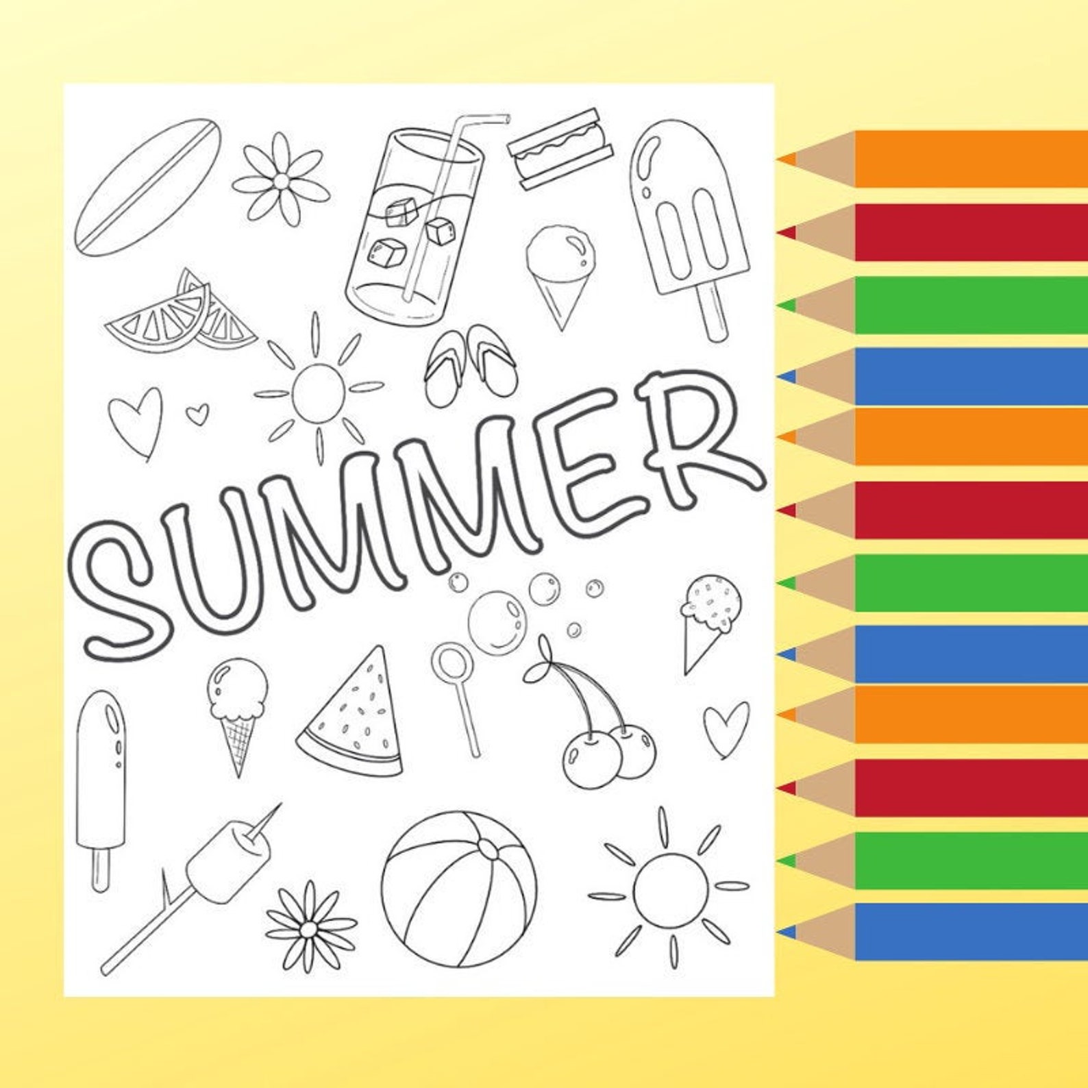 Best 45 Summer Coloring Pages Food Ideas 24