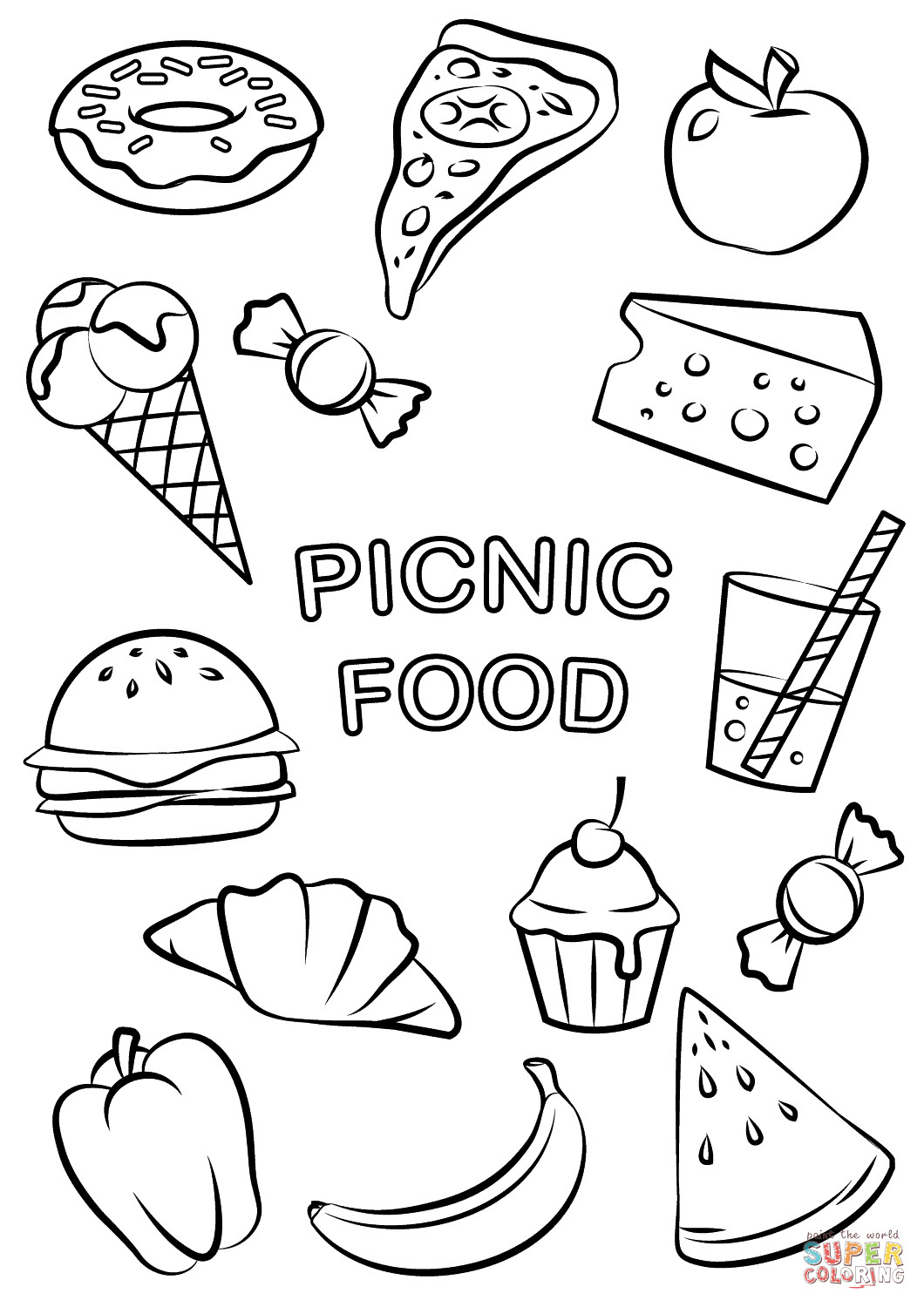 Best 45 Summer Coloring Pages Food Ideas 36