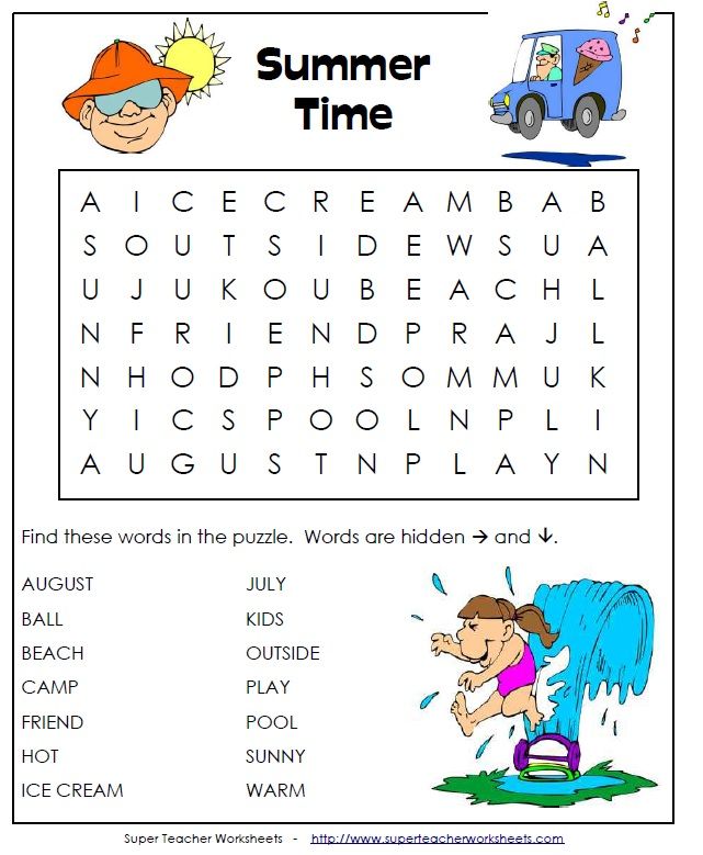 Best 45 Summer Time Worksheets For Kids Ideas 10