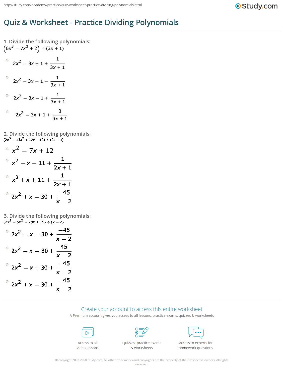 Best 45 Dividing Polynomials Worksheets Ideas 1