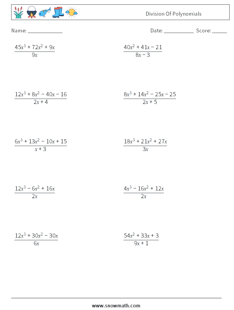 Best 45 Dividing Polynomials Worksheets Ideas 24