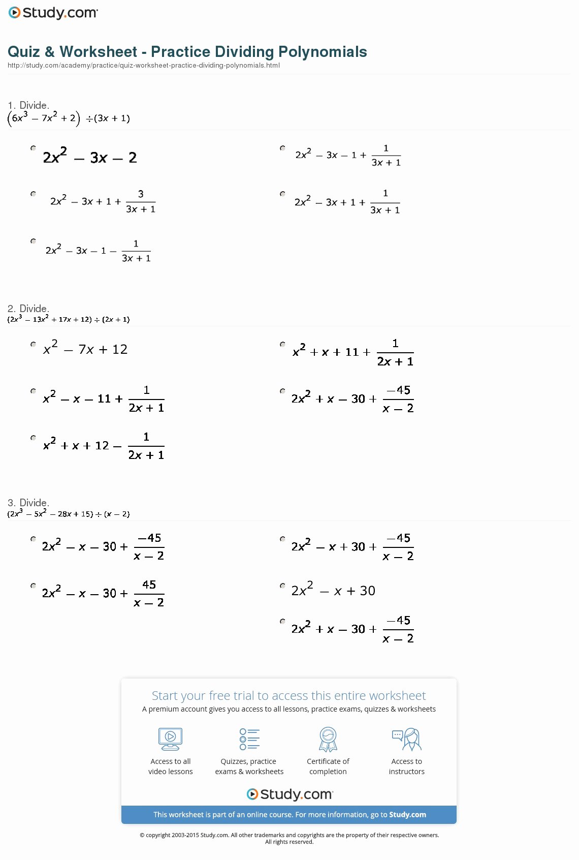 Best 45 Dividing Polynomials Worksheets Ideas 34