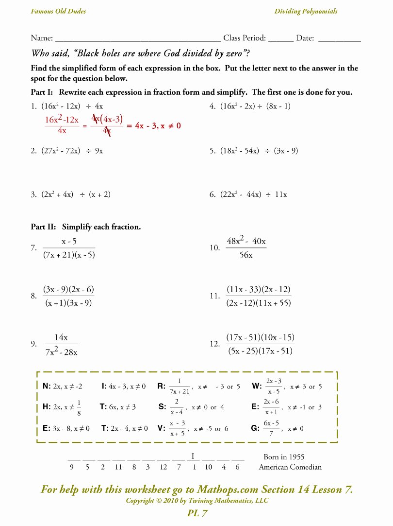 Best 45 Dividing Polynomials Worksheets Ideas 36