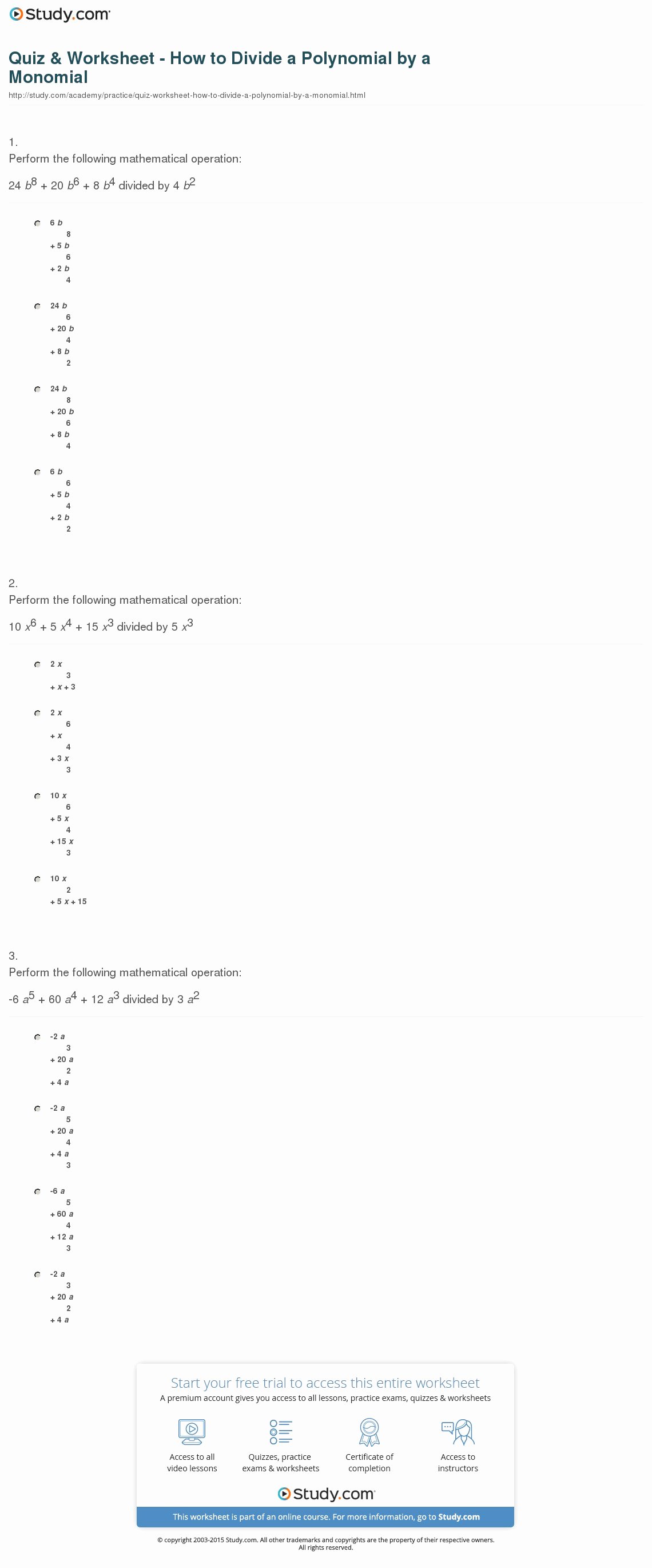 Best 45 Dividing Polynomials Worksheets Ideas 39