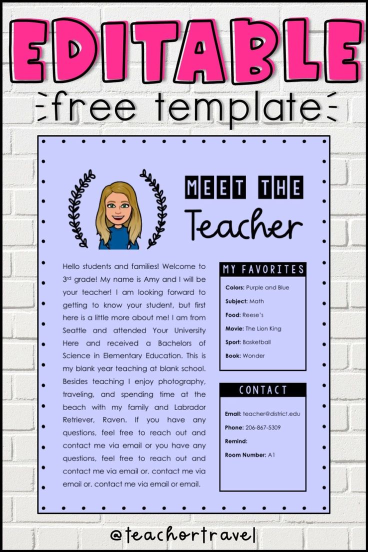 Best 45 Meet The Teacher Template Editable Ideas 13