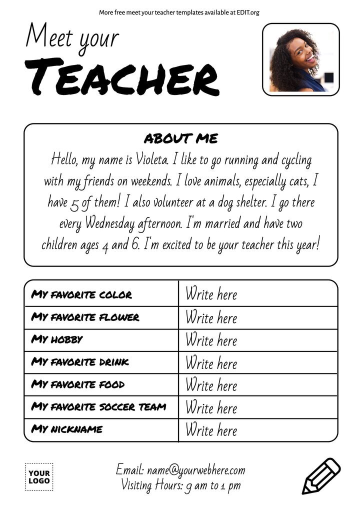 Best 45 Meet The Teacher Template Editable Ideas 9