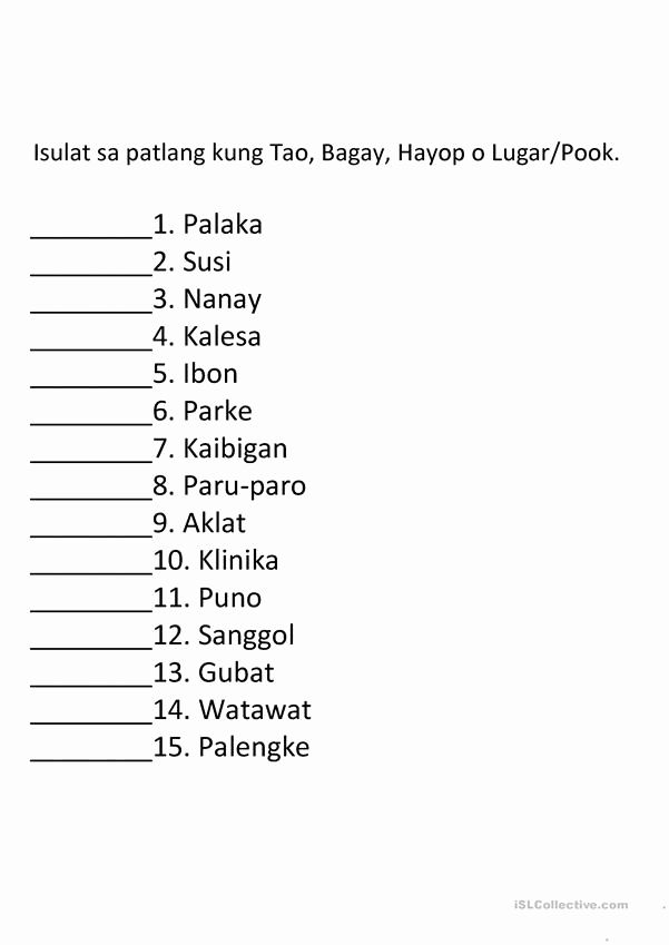 30 1St Grade Reading Worksheets Tagalog English