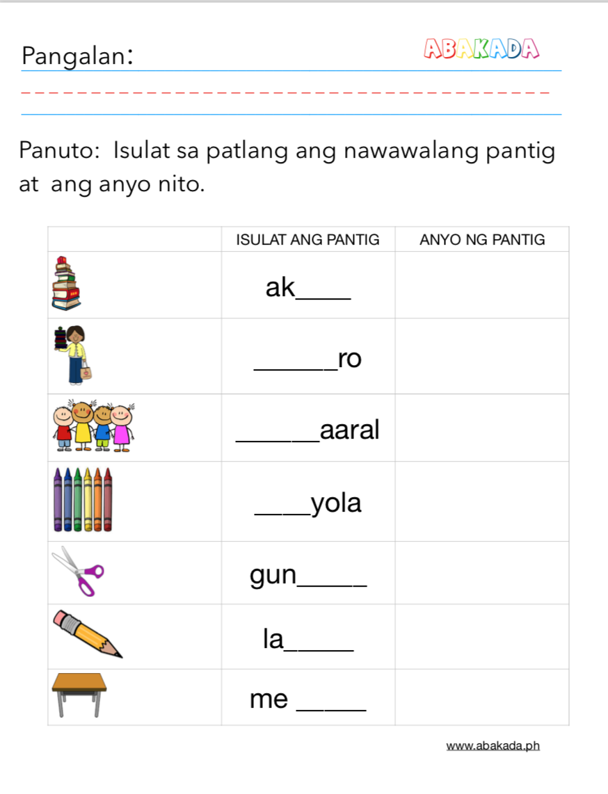 30 1St Grade Reading Worksheets Tagalog English