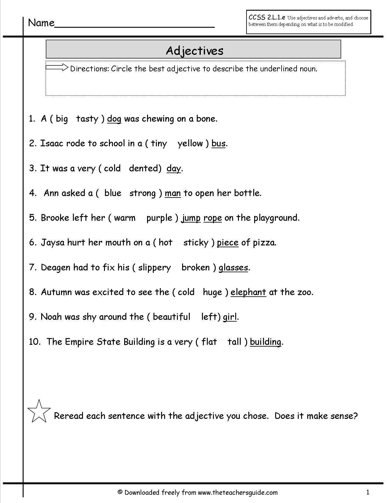 30 2Nd Grade Worksheets Grammar
