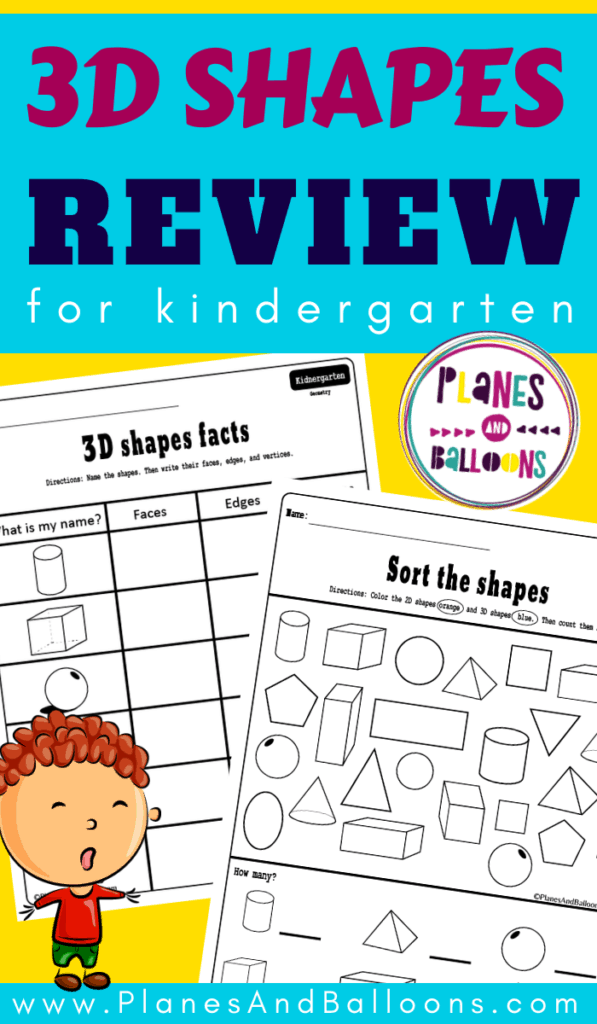 30 3D Shapes Kindergarten Free Worksheets