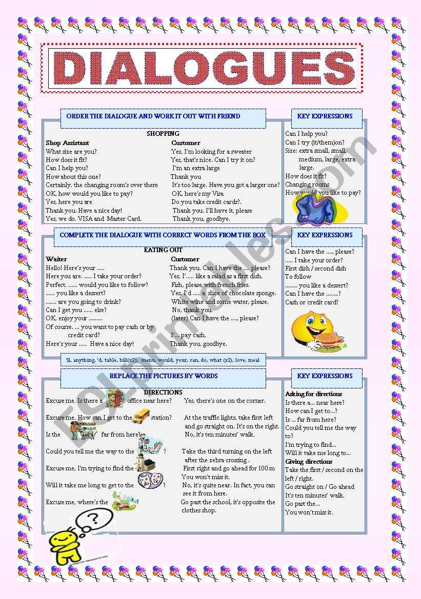 30 Conversation Worksheets English For Grade 1