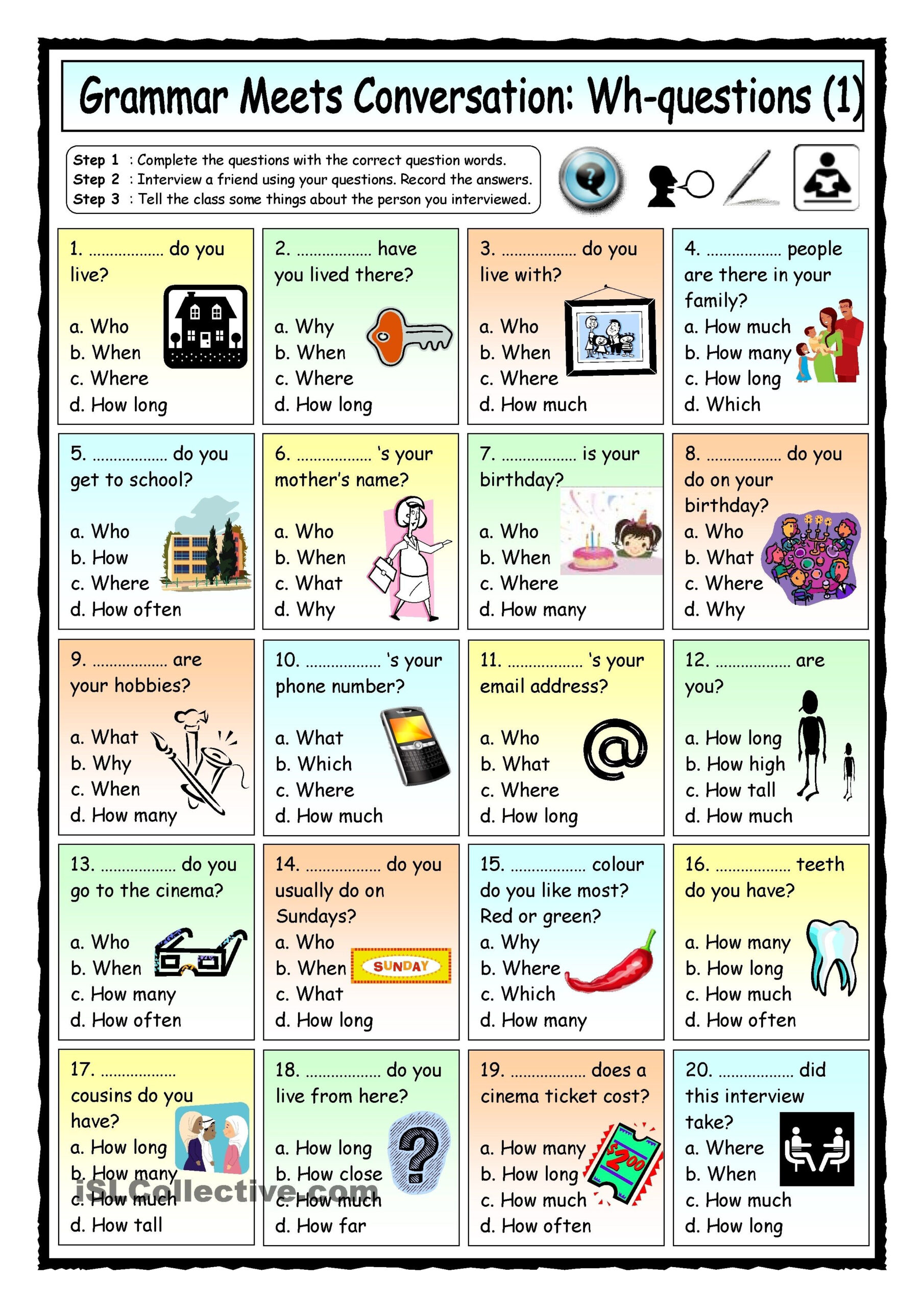 30 Conversation Worksheets English For Grade 1